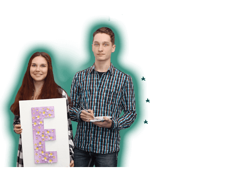 Valentina a Filip - učí se aranžery, baví je kreslení, rádi něco vymýšlí a tvoří